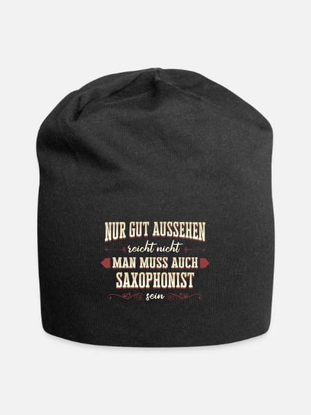 Saxophone Saxophonist Instrument Spruch - Jersey-Beanie - Schwarz