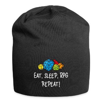 Eat, sleep, RPG, repeat - Jersey Beanie - black - Front
