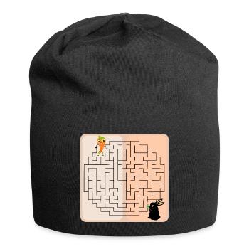 Labyrinth Hase Osterhase - Jersey-Beanie - Schwarz - Vorne
