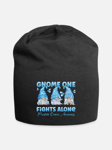 Prostata Krebs Prostatakarzinom Hellblau Gnom - Jersey-Beanie - Schwarz