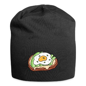 Collation au pain aux œufs au plat à l’avocat - Bonnet en jersey - noir - Devant
