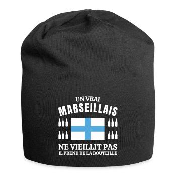 Marseille, Marseille humour, je suis Marseillais - Bonnet en jersey - noir - Devant