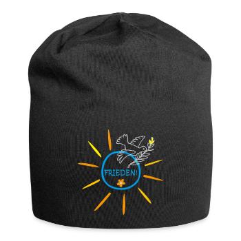 Friedenstaube, Sonne, Frieden, Ukraine - Jersey-Beanie - Schwarz - Vorne