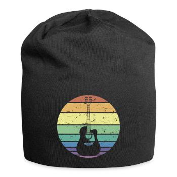 Retro Akustikgitarre Gitarrist Gitarrist Gitarrist Geschenk - Jersey-Beanie - Schwarz - Vorne