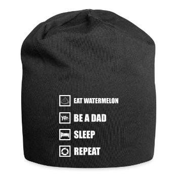 Watermelon Father Sleep Repeat - Jersey Beanie - black - Front