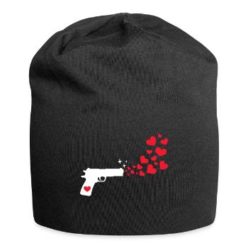 Weltfrieden Herz Frieden Liebe Menschheit - Jersey-Beanie - Schwarz - Vorne