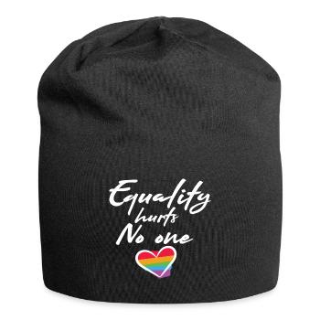Rainbow Heart Statement Amour Paix - Bonnet en jersey - noir - Devant