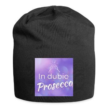 lustiger Spruch: "In dubio Prosecco" - Jersey-Beanie - Schwarz - Vorne