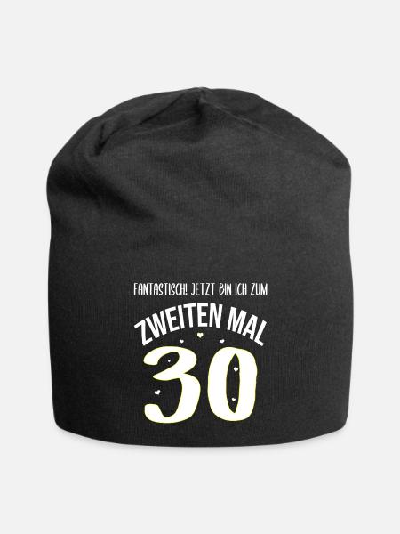 Geburtstag 60 Jahre Frau 2. mal 30 Geschenk - Jersey-Beanie - Schwarz
