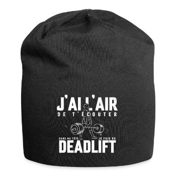Deadlift powerlifter soulevé de terre musculation - Bonnet en jersey - noir - Devant