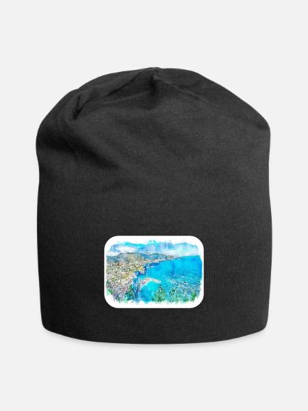 Sorrent Italien Aquarell Skizze Illustration - Jersey-Beanie - Schwarz