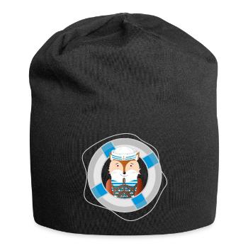 renard mignon en tant que marin dans un look marine - Bonnet en jersey - noir - Devant