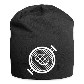 BBQ Grill mit Grillfleisch - Jersey-Beanie - Schwarz - Vorne