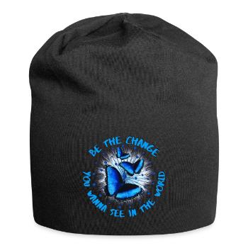 be the change you wanna see in the world butterfly - Jersey-Beanie - Schwarz - Vorne
