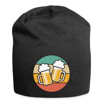 2 Clinking Beer Glasses For A Cheer! (Sun / 5C) - Jersey Beanie - black - Front
