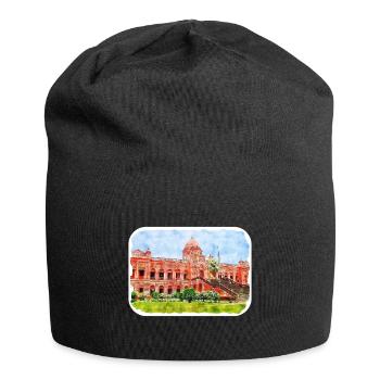 Dhaka Bangladesh Watercolor Sketch Drawn Illustrat - Jersey Beanie - black - Front