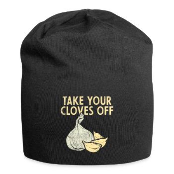 Knoblauch Pflanze - Jersey-Beanie - Schwarz - Vorne