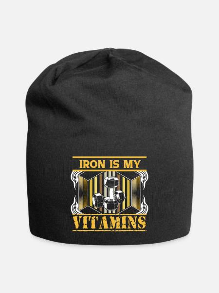 Krafttraining Gym Hanteln Geschenk - Jersey-Beanie - Schwarz