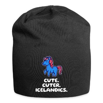 Icelandic Horses Pony Horse Fan Iceland Ponies Statement - Jersey Beanie - black - Front