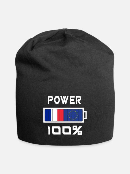 Europa und Frankreich Power 100% - Jersey-Beanie - Schwarz