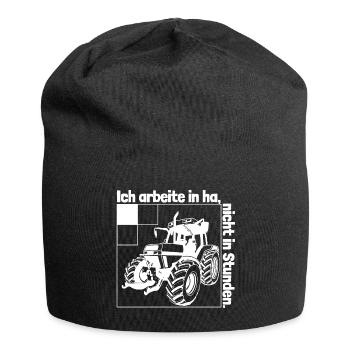 Ich arbeite in Hektar - Lohnarbeit - Bauer - Land - Jersey-Beanie - Schwarz - Vorne