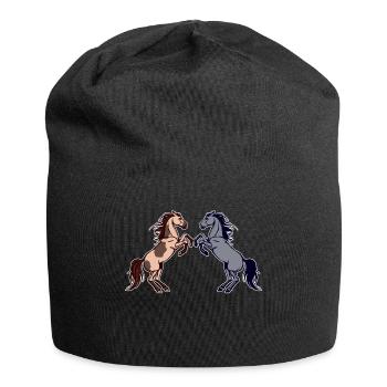Pferdenarr Galopp Pferdeliebe Islandpferde - Jersey-Beanie - Schwarz - Vorne