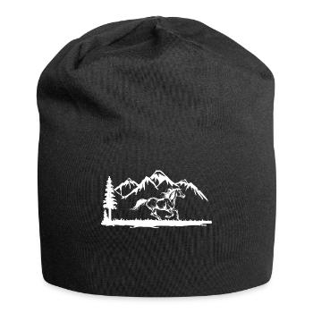 Cool Islandpferde Galopp Pferdenarr Pferdeliebe - Jersey-Beanie - Schwarz - Vorne