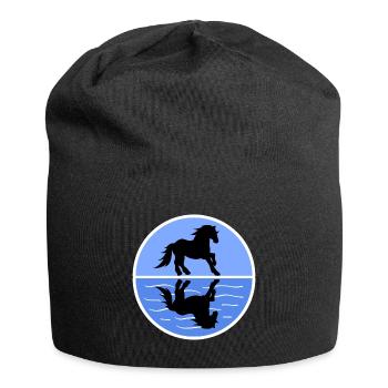 Cool Haflinger Pferde Islandpferde Pferdenarr - Jersey-Beanie - Schwarz - Vorne