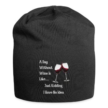 A day without wine? NO THANK YOU - Jersey Beanie - black - Front
