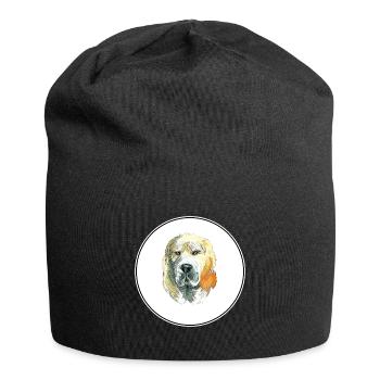 Illustration de l’aquarelle de chien de berger d’Asie centrale - Bonnet en jersey - noir - Devant
