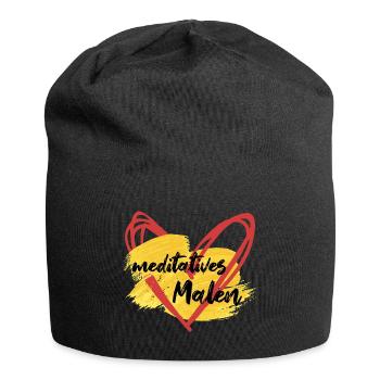 meditatives Malen - Zeichnen zur Entspannung - Jersey-Beanie - Schwarz - Vorne