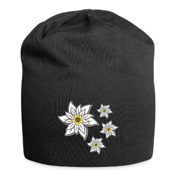 volksfeste frau, traditionelles blumenmuster - Jersey-Beanie - Schwarz - Vorne