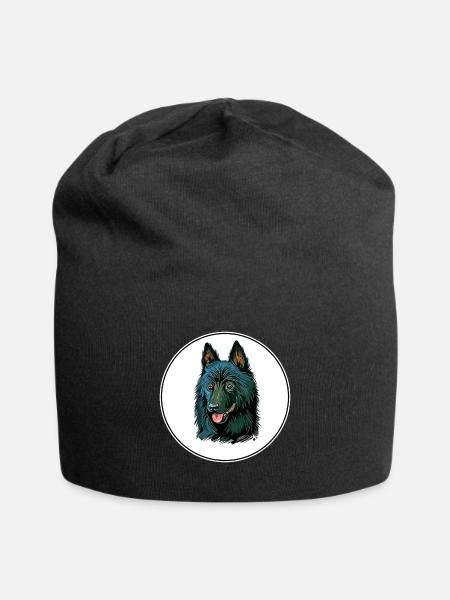 Illustration de l’aquarelle pour chien Schipperke - Bonnet en jersey - noir