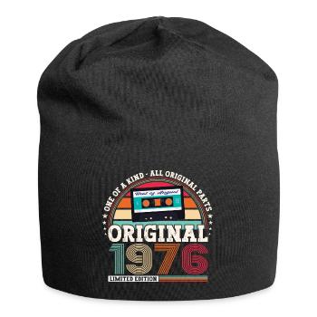Original August 1976 46th Birthday Gift Fun - Jersey Beanie - black - Front