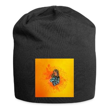 Toller Vogel und schicke Katze - Jersey-Beanie - Schwarz - Vorne