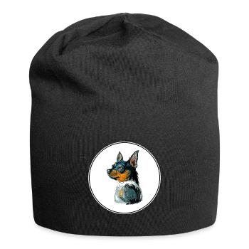 Teddy Roosevelt Terrier Hund Aquarell Illustratio - Jersey-Beanie - Schwarz - Vorne