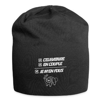 Tee shirt pas envie humour je m en fous - Bonnet en jersey - noir - Devant