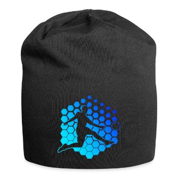 Fussballspieler Fussballer Fussballspielen - Jersey-Beanie - Schwarz - Vorne