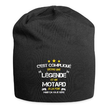 Légende motard humour - Bonnet en jersey - noir - Devant