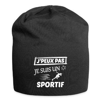 je peux pas j ai sport - Bonnet en jersey - noir - Devant