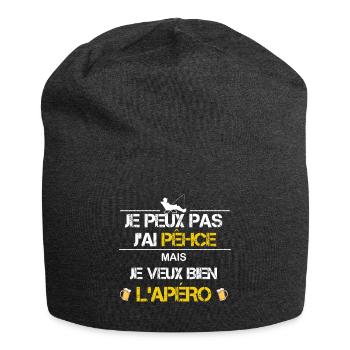 Je peux pas j ai pêche humour - Bonnet en jersey - charbon - Devant