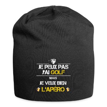 Je peux pas j ai golf humour - Bonnet en jersey - noir - Devant
