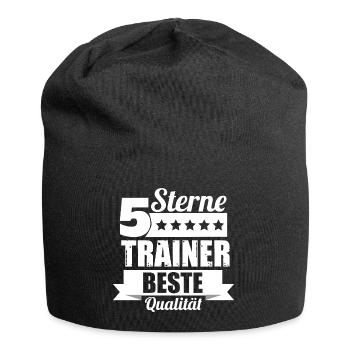 Fußballtrainer Spruch Bester Trainer Fußballcoach - Jersey-Beanie - Schwarz - Vorne