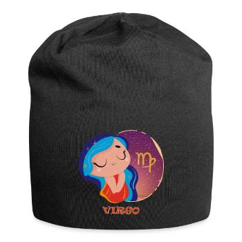 Sternzeichen Jungfrau - Jersey-Beanie - Schwarz - Vorne