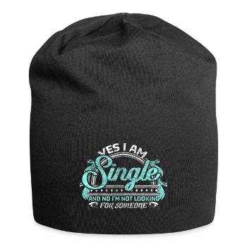 Single Beziehung Geschenkidee - Jersey-Beanie - Schwarz - Vorne
