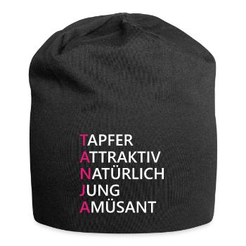 Tanja Name Geschenk - Jersey-Beanie - Schwarz - Vorne