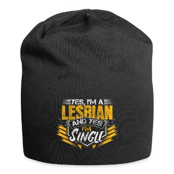 Lesbisch Single Homosexuell Geschenkidee - Jersey-Beanie - Schwarz - Vorne