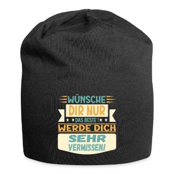 ABSCHIEDSGESCHENKE - DICH VERMISSEN - Jersey-Beanie - Schwarz - Vorne