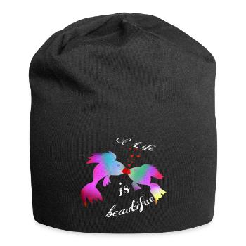 La vie est belle - Bonnet en jersey - noir - Devant
