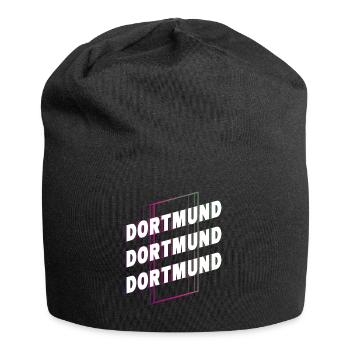 Dortmund Germany City Font Skyline Home - Jersey Beanie - black - Front